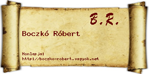Boczkó Róbert névjegykártya